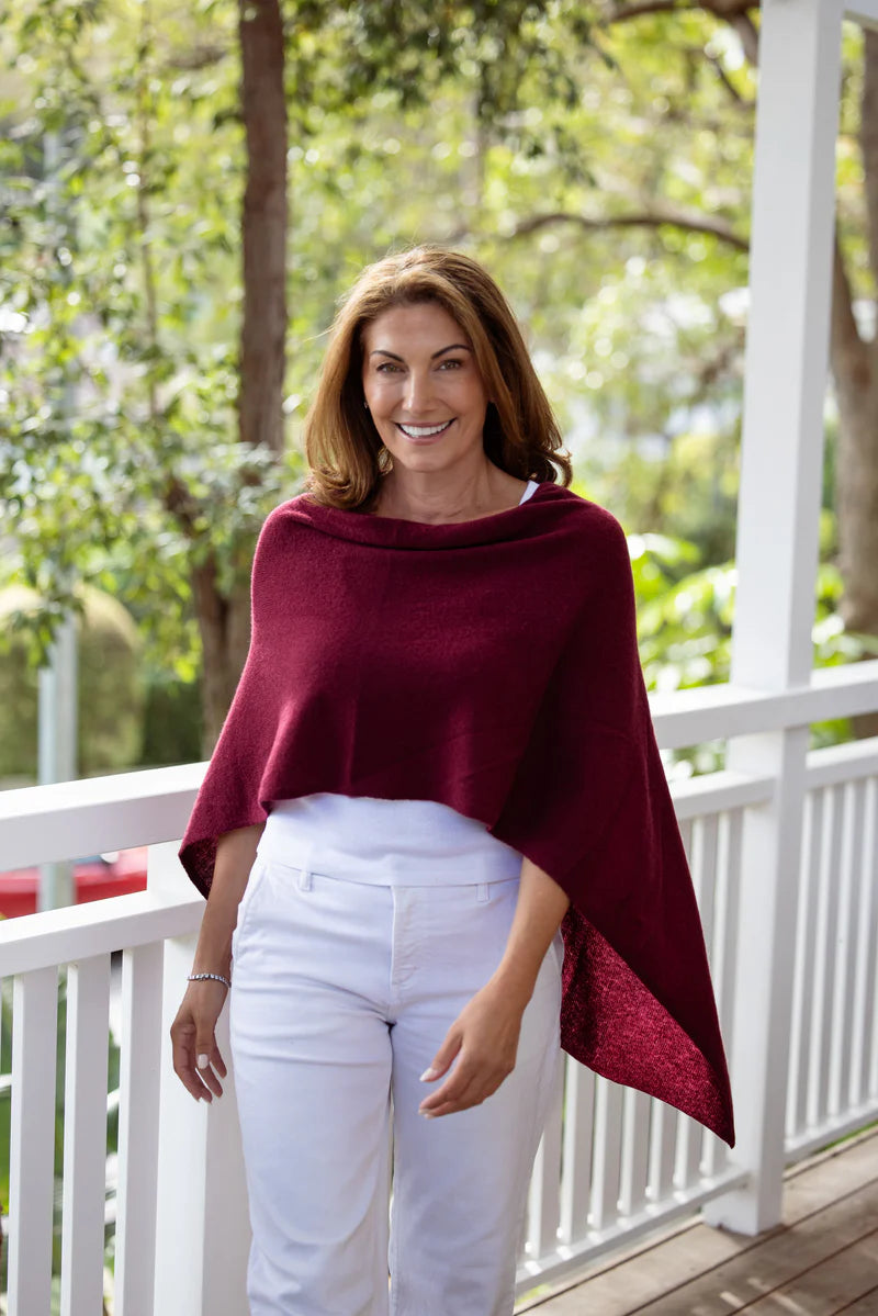 Esperance & Co Cashmere Topper Sangria