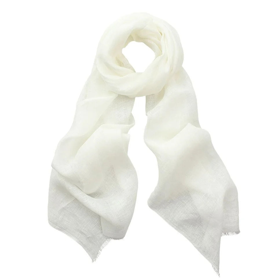 Dlux Zara Linen Scarf White