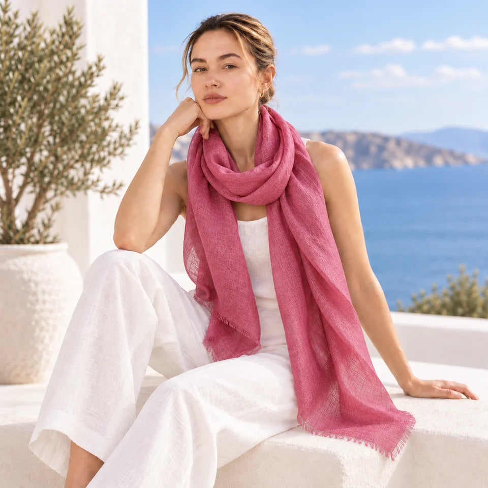 Dlux Zara Linen Scarf Rosewood