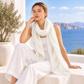 Dlux Zara Linen Scarf White