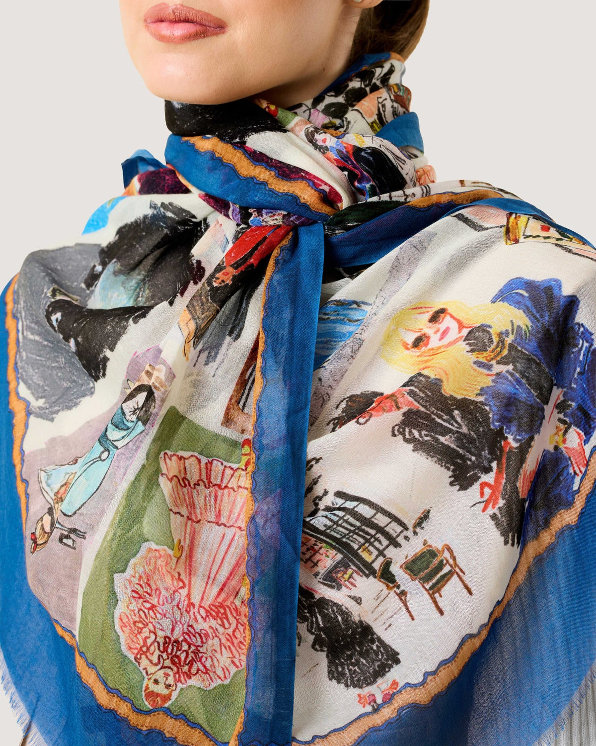 Dlux Harper Vignette Scarf Denim