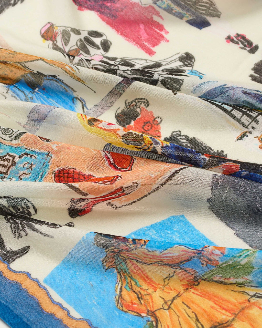 Dlux Harper Vignette Scarf Denim