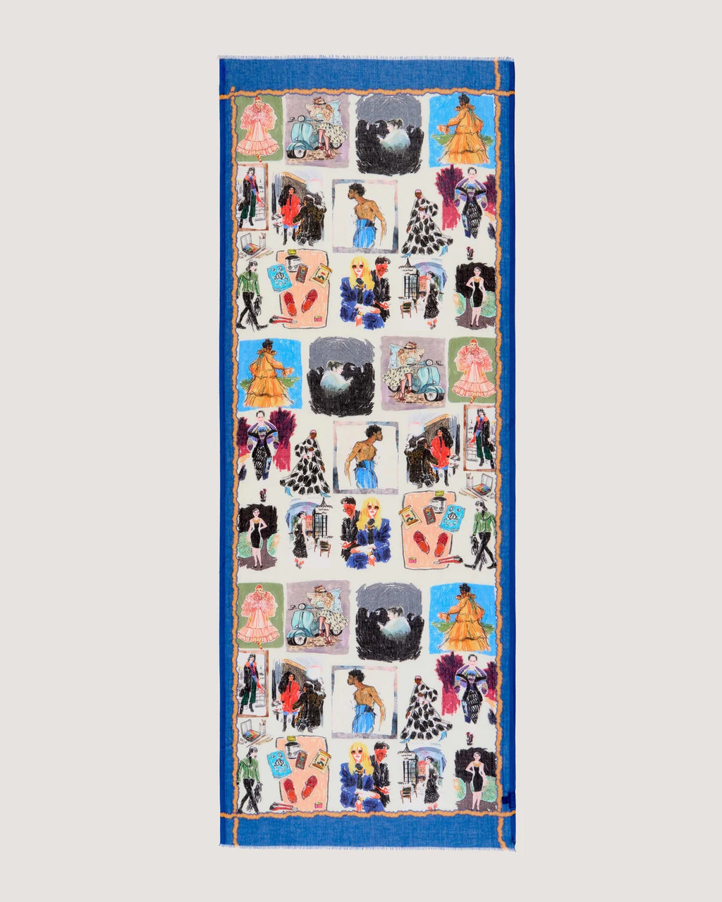Dlux Harper Vignette Scarf Denim