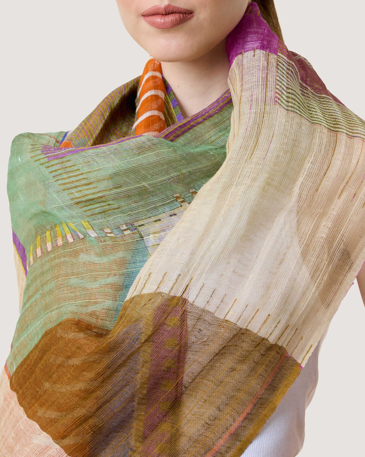 Dlux Studio Abstract Stripes Scarf Multi