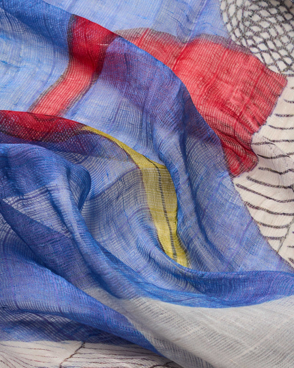 Dlux Swan Line Art Scarf Indigo