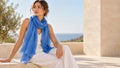 Dlux Zara Linen Scarf Azure