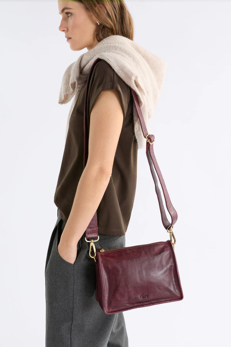 Elk Halben Crossbody Bordeaux