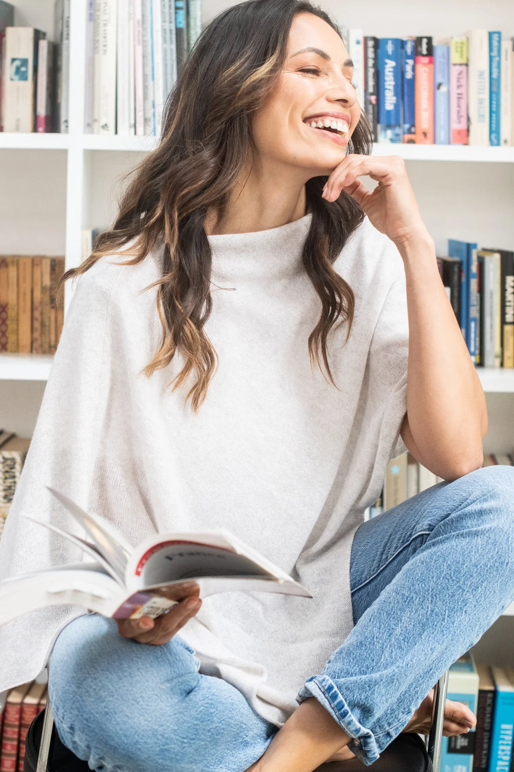 Esperance & Co Cashmere Topper Latte