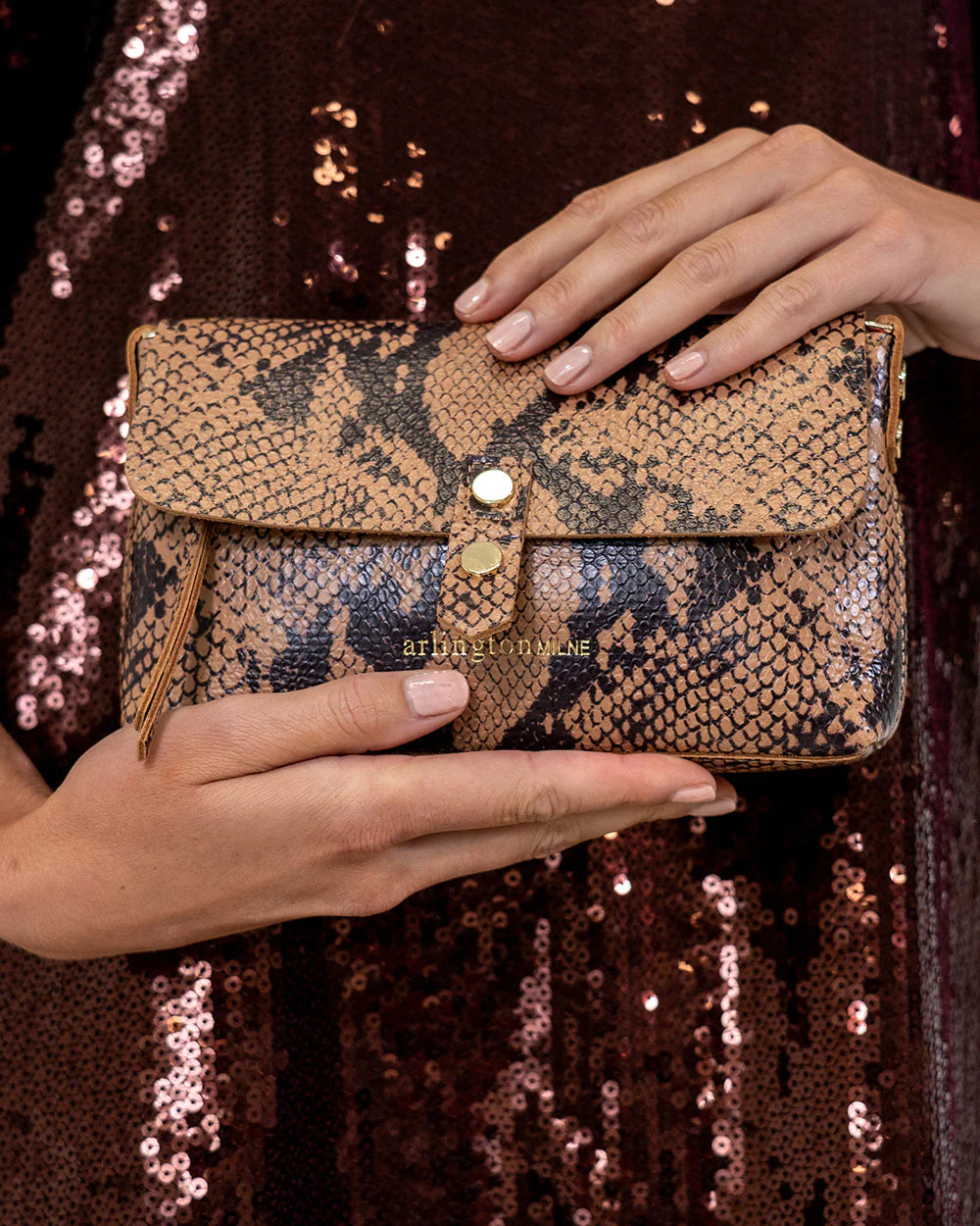 Arlington Milne Paige Wallet Caramel Python
