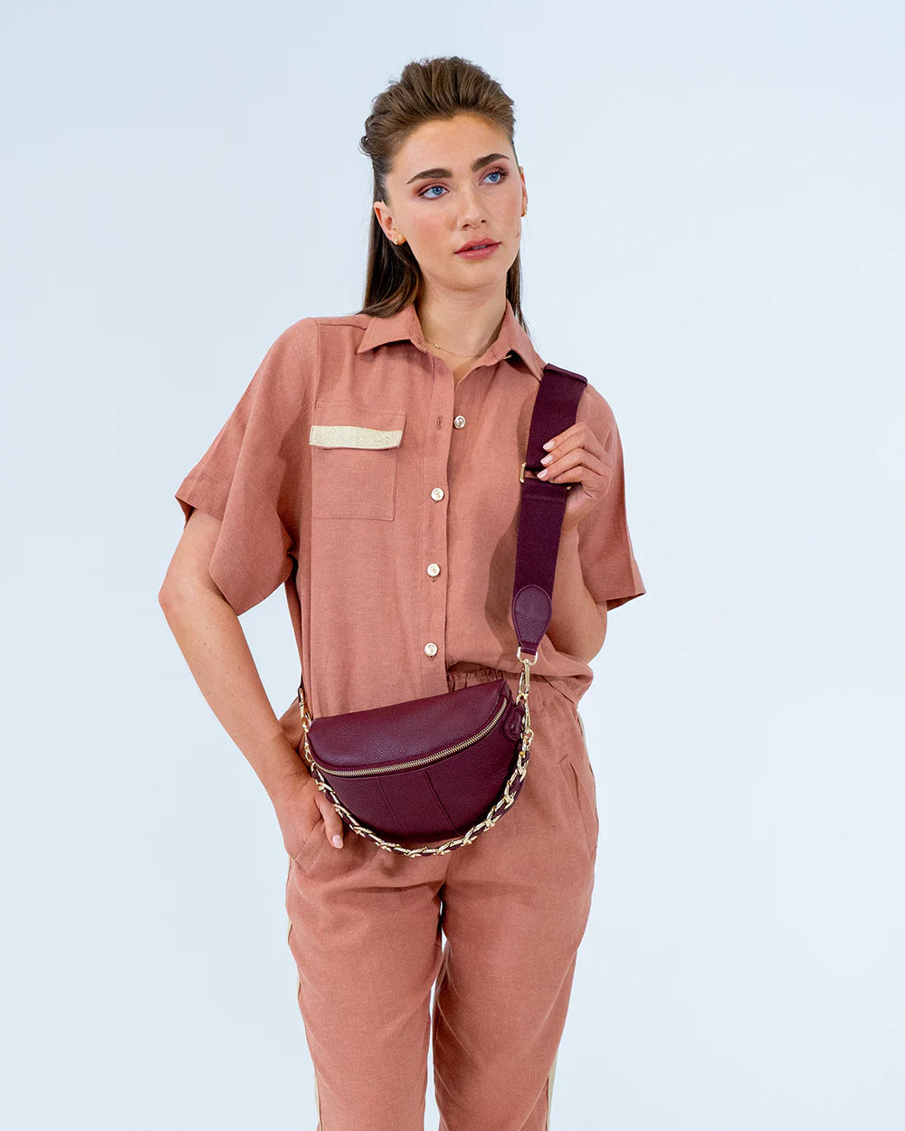 Arlington Milne Zara Sling Bag Burgundy