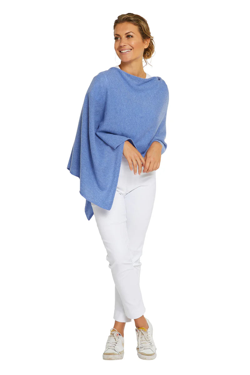 Esperance & Co Cashmere Topper Cornflower Blue